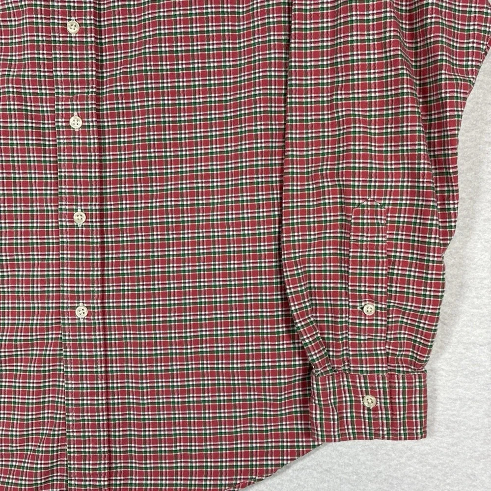 Polo Ralph Lauren Classic Fit Mens Large Green Red Plaid Button Down Long Sleeve
